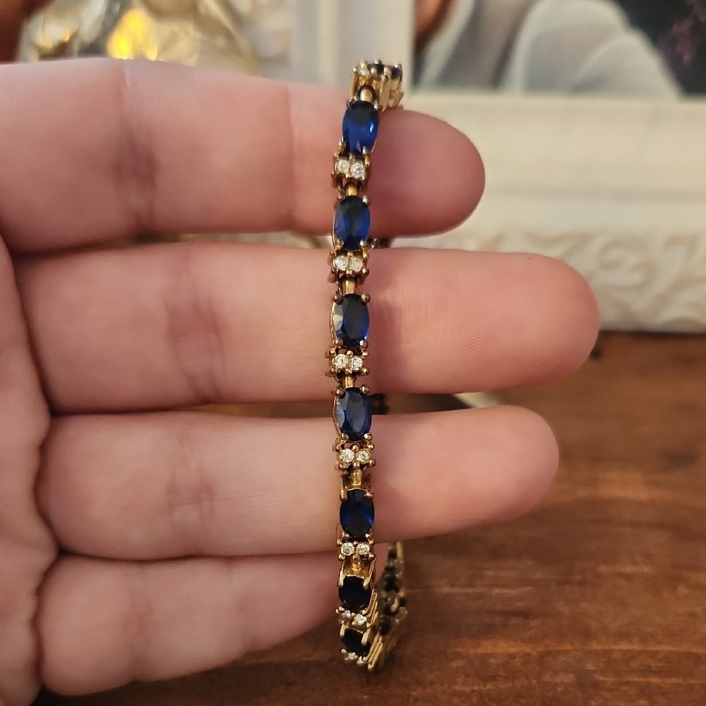 Elegant Gold and Blue Bracelet